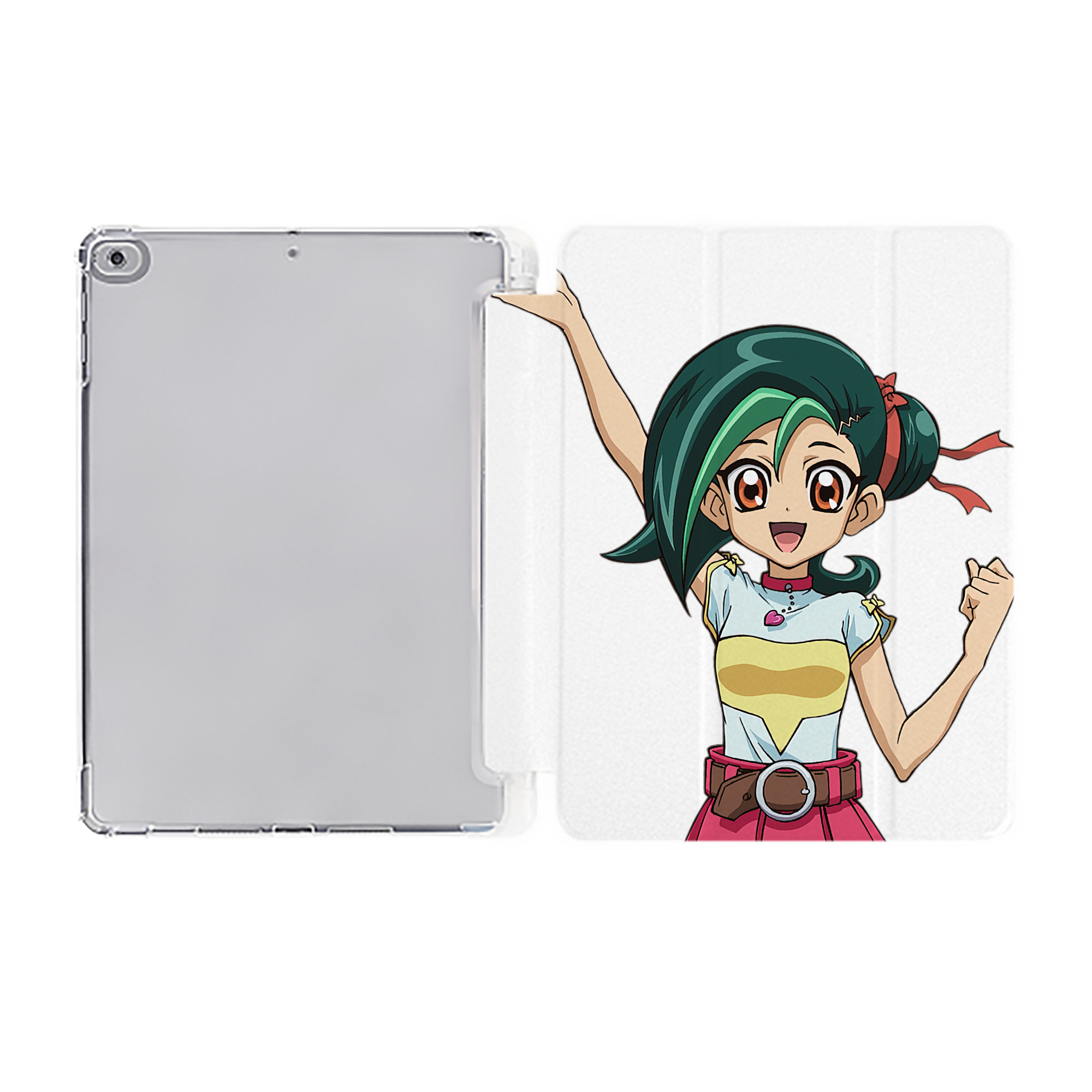 （画像用） 遊☆戯☆王 Yu-Gi-Oh! IPad ケース ペン収納付き 三つ折りスタンド PUレザー×シリコン 対応機種9.5/10.5/10.9インチ